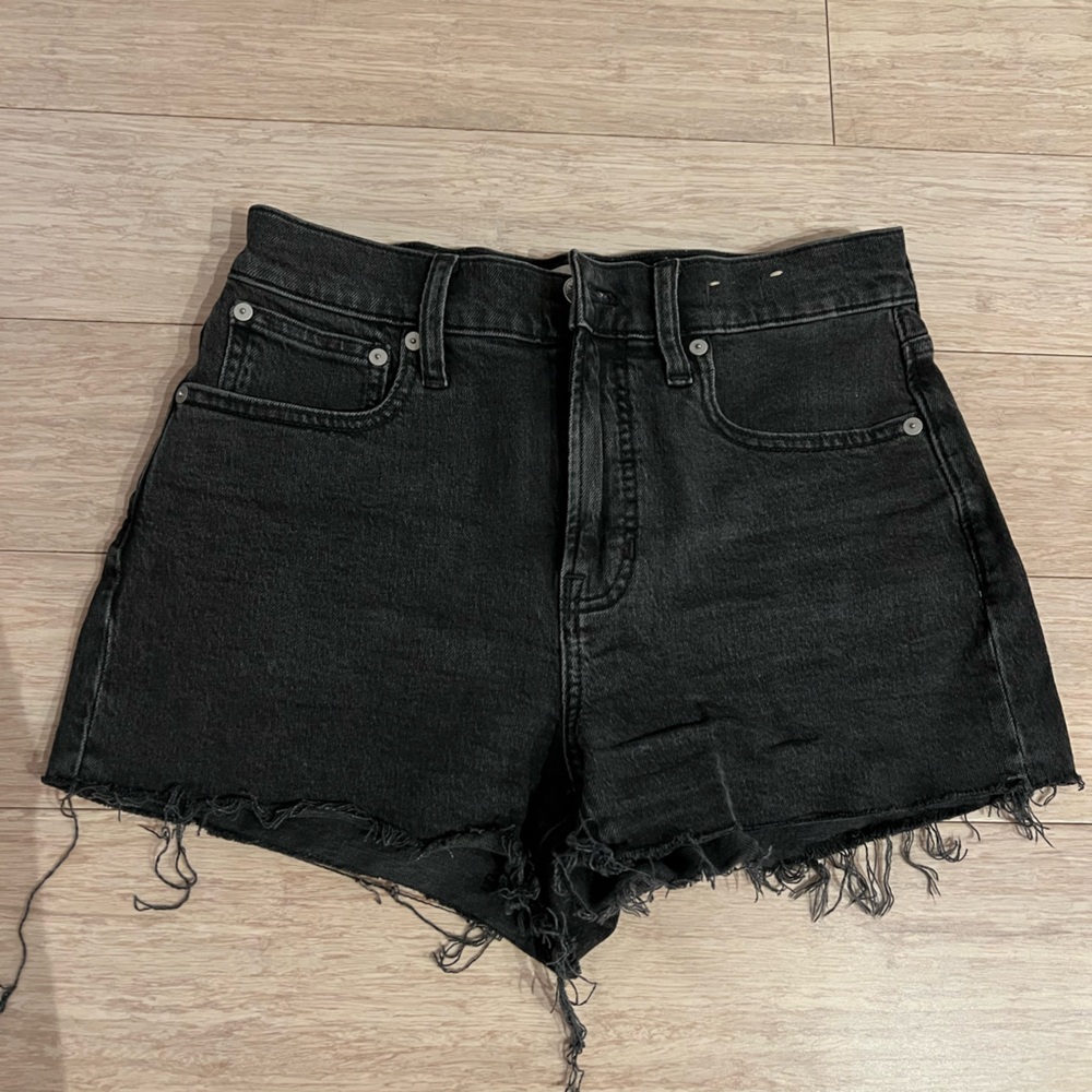 Madewell the Perfect Jean Short, Black, Size 26